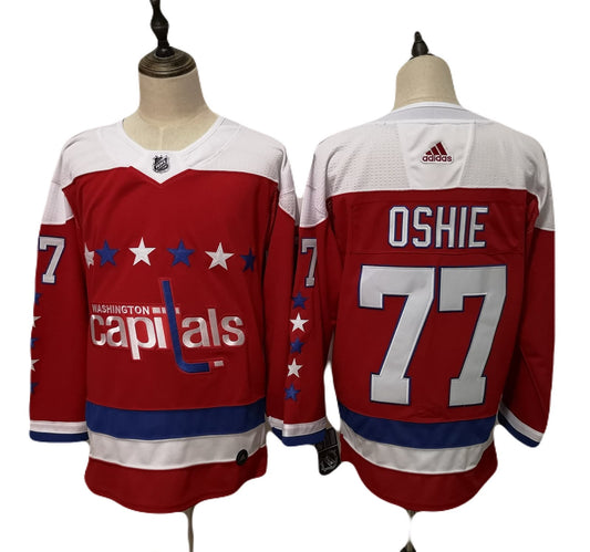 Jersey Hockey Bordado Washington Capitals Edicion Especial Logo Rojo y Blanco