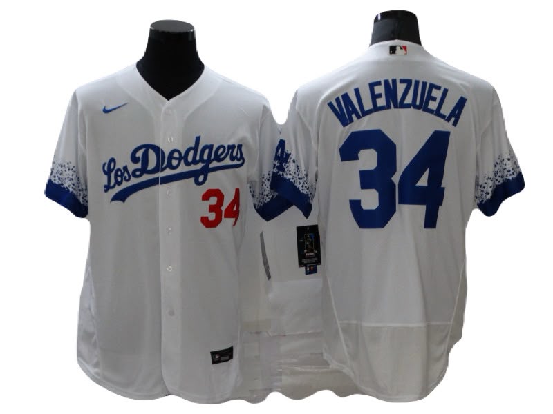 Jersey Bordado Los Angeles Dodgers Edicion Especial Paint Blanco
