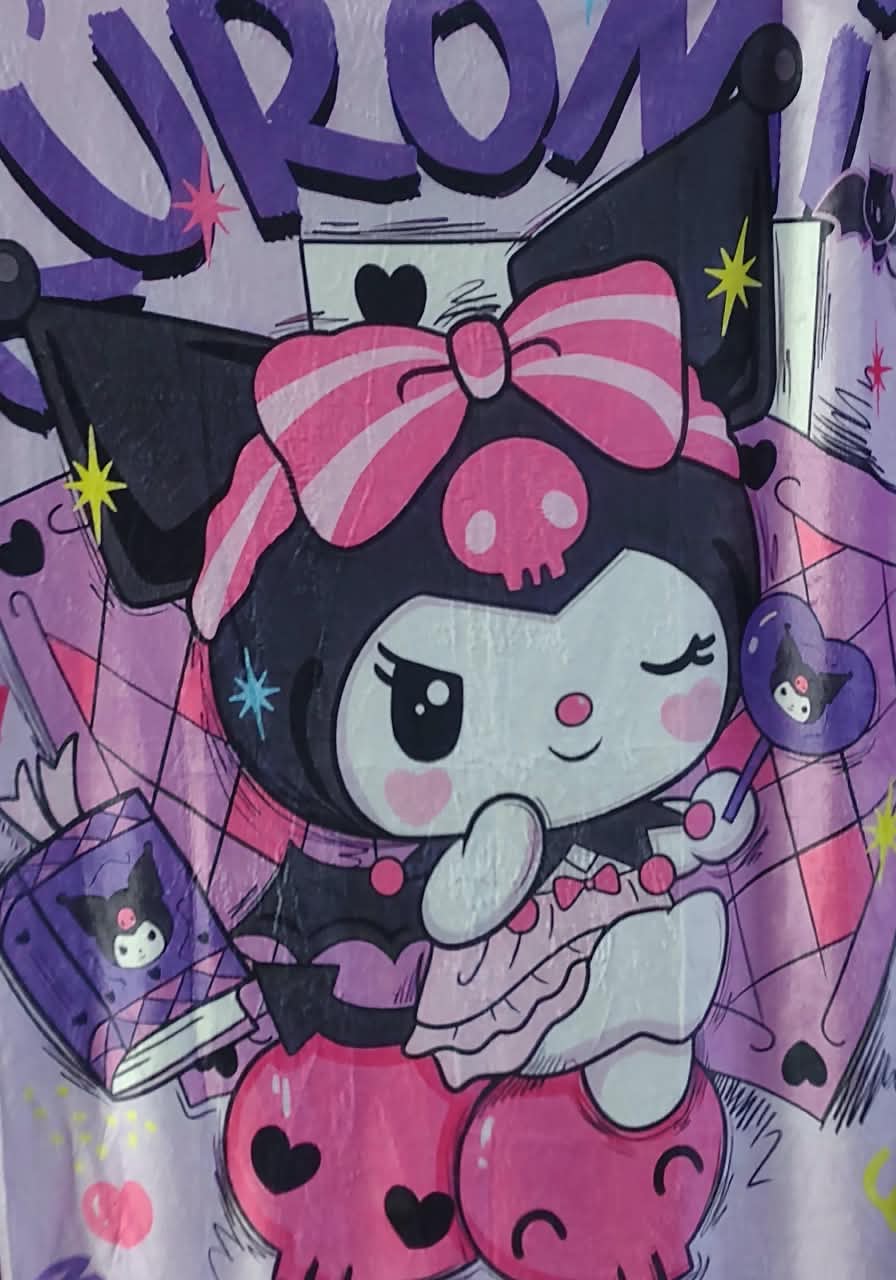 Cobija Frazada Ultra Suave Kuromi Skulls