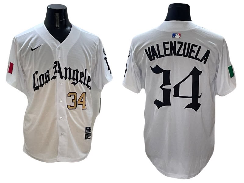 Jersey Bordado Los Angeles Dodgers Edicion Especial Graffiti Blanco