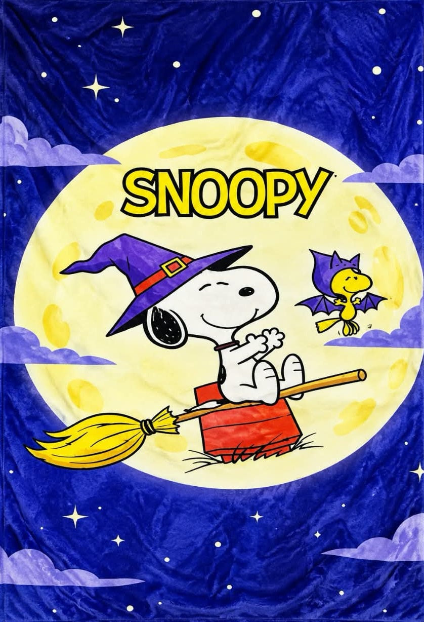 Cobija Frazada Ultra Suave Snoopy Halloween Luna