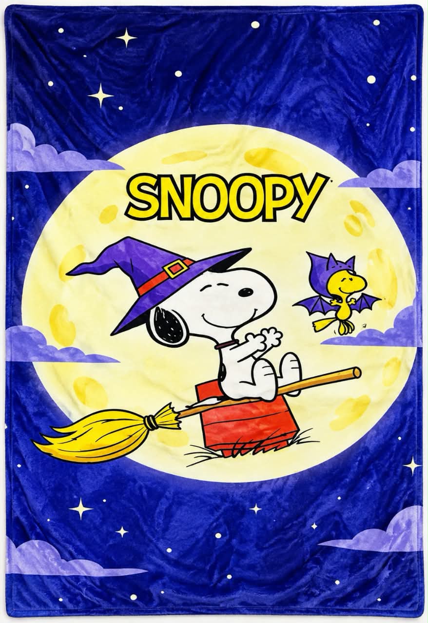 Cobija Frazada Ultra Suave Snoopy Halloween Luna