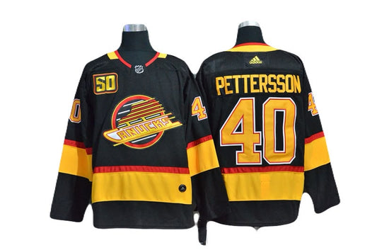 Jersey Hockey Bordado Vancouver Canucks Edicion Especial Retro Negro