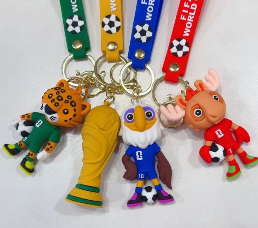 Set Llaveros Mascotas Mundialistas Futbol 2026 Maple Zayu Clutch 4 pack
