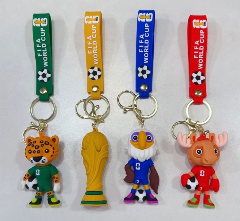Set Llaveros Mascotas Mundialistas Futbol 2026 Maple Zayu Clutch 4 pack