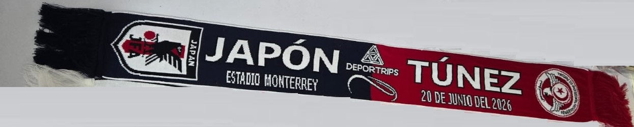 Bufanda Partido Japon vs Tunez 20 Jun 2026 Monterrey