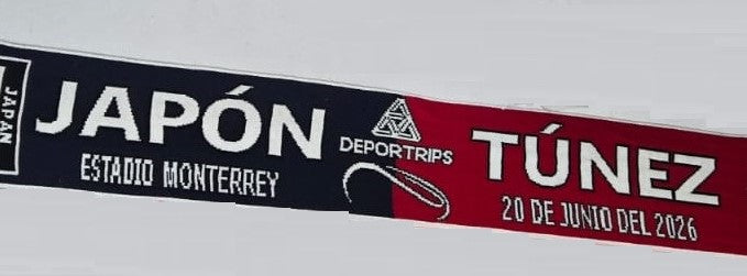 Bufanda Partido Japon vs Tunez 20 Jun 2026 Monterrey