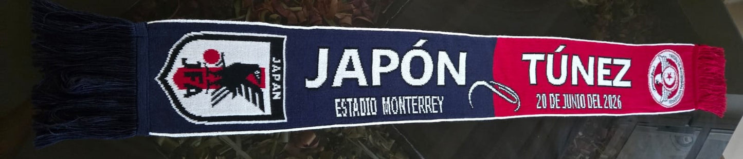 Bufanda Partido Japon vs Tunez 20 Jun 2026 Monterrey