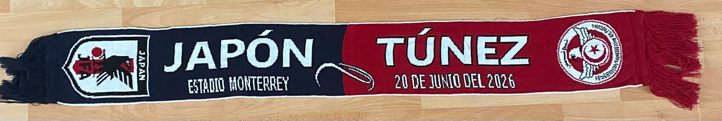 Bufanda Partido Japon vs Tunez 20 Jun 2026 Monterrey