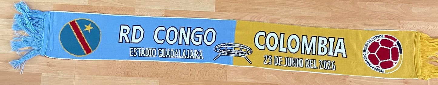 Bufanda Partido Congo vs Colombia 23 Jun 2026 Guadalajara