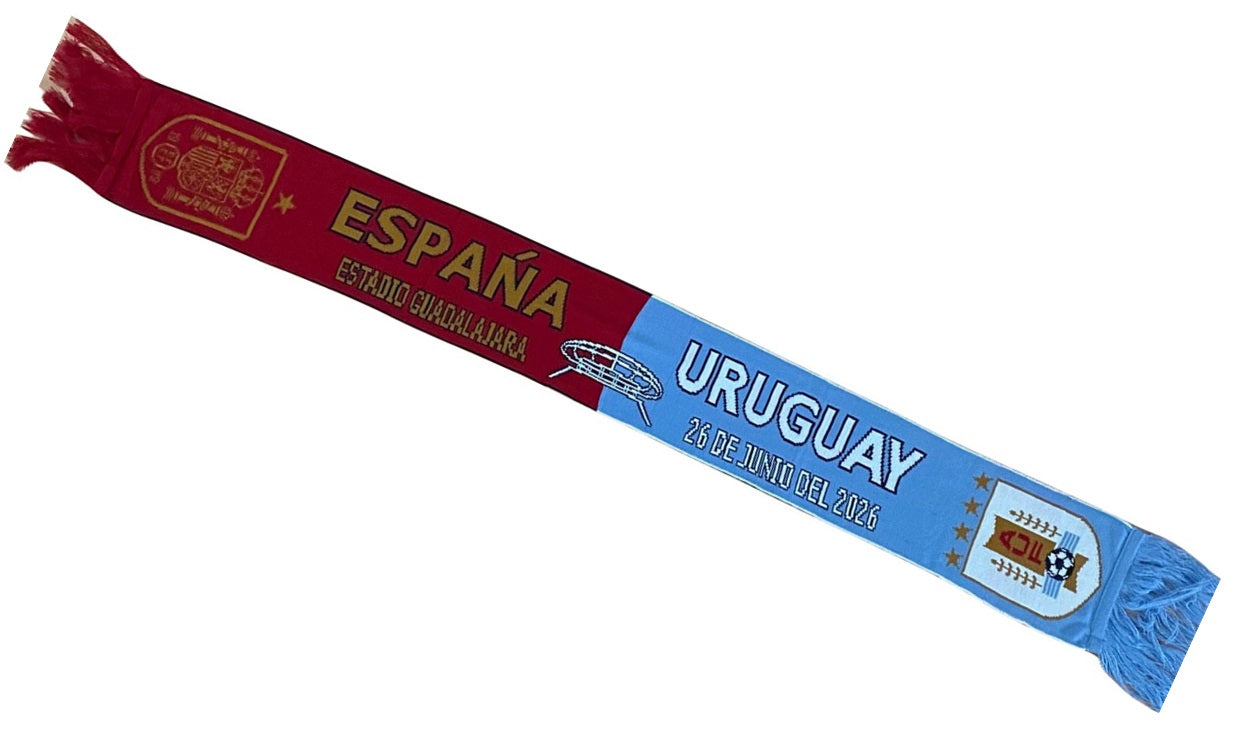 Bufanda Partido España vs Uruguay Mundial Futbol 26 Jun 2026 Guadalajara