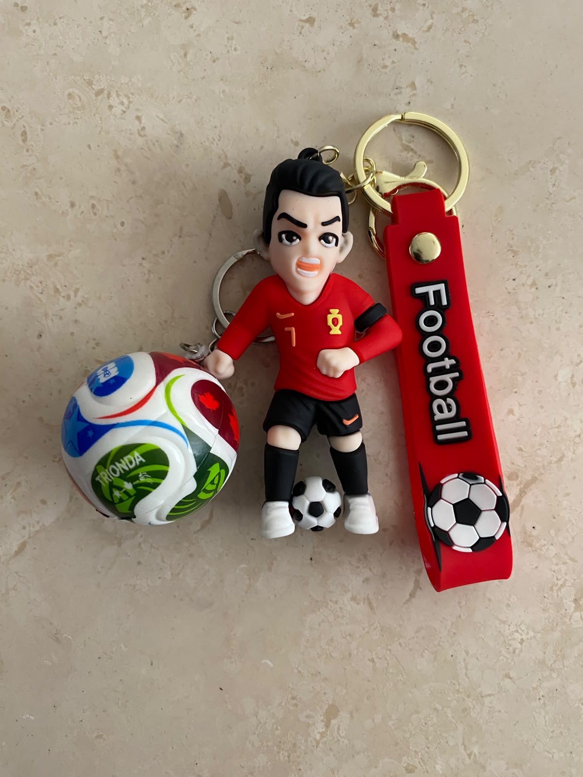 Llavero CR7 Bicho Portugal con Balon 2 pack
