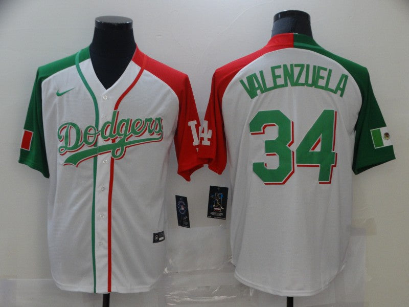 Jersey Bordado Los Angeles Dodgers Edicion Especial Mexico Blanco