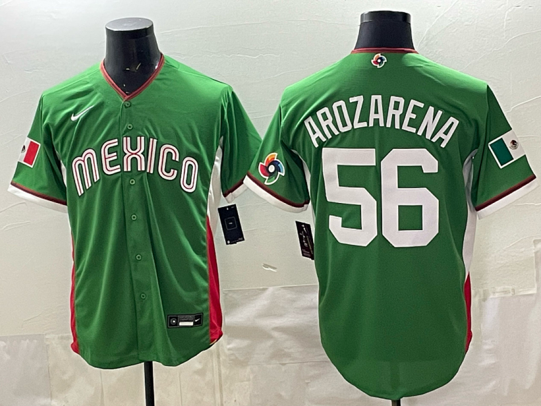 Jersey Camisola Randy Arozarena 58 Mexico Edicion Especial Verde
