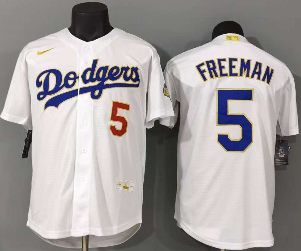 Jersey Bordado Los Angeles Dodgers Edicion Especial Deluxe Blanco