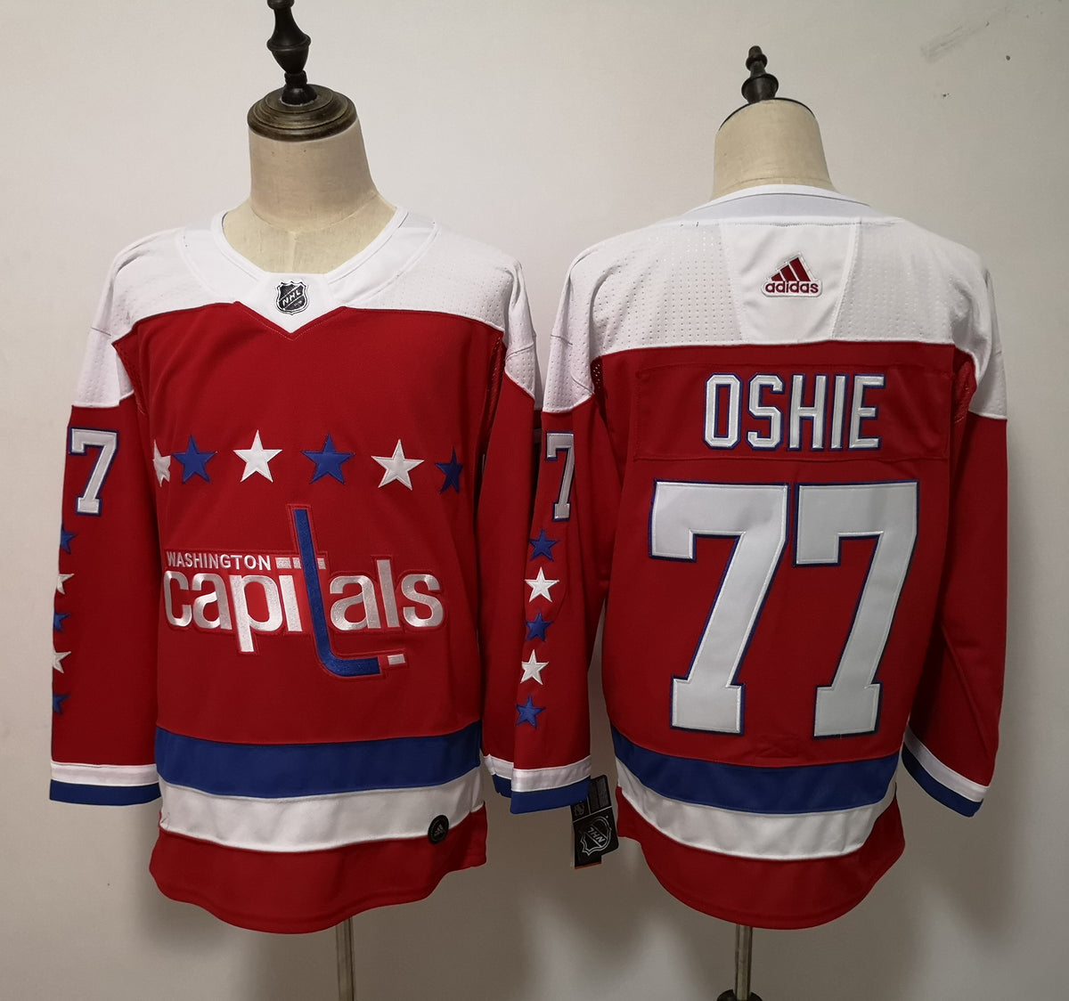 Jersey Hockey Bordado Washington Capitals Edicion Especial Logo Rojo y Blanco