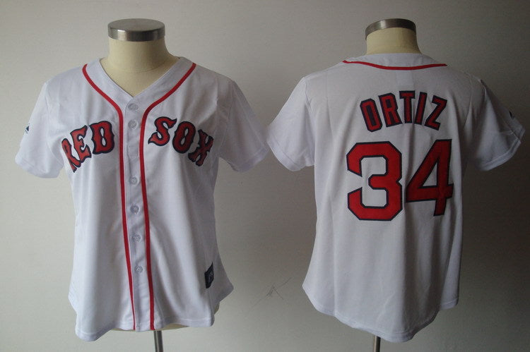 Jersey Bordado Boston Red Soxs Medias Rojas Edicion Especial Mujer Dama Blanca
