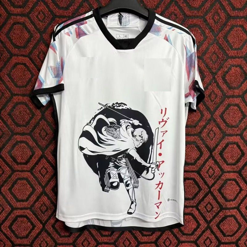 Jersey Playera Japon Edicion Especial Anime Attack on Titan Levi Ackerman Blanca